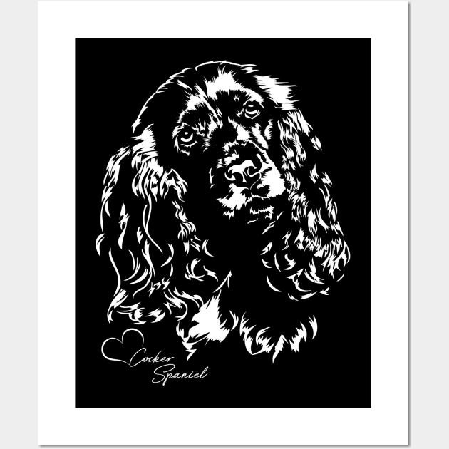 Funny Proud English Cocker Spaniel dog portrait Wall Art by wilsigns